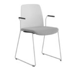 Stol med medar och armstöd, tygsits och plastrygg - Choice - Billede 2